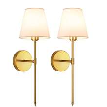 2 Sets Vintage Industrial Style Wall Lamps, Gold/Black Color, Bathroom Vanity Lights With White Shades, Suitable For Bedroom, Living Room, Hallway, Kitchen (Bulbs Not Included) - Wall Mount - View 8
