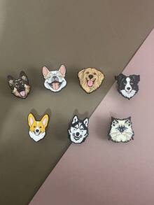 1/2/4/5/7pcs Cute Zinc Alloy Enamel Dog Brooch Pin - Suitable For Backpack, Lapel, Clothes - Animal Fashion Accessories, Everyday Wear, All Seasons - Gift For Friends School Office Accessories Shirts Jacket Jewelry Halloween Clothes Pin Funny Teacher Gifts Halloween Accessories Teachers Day00 Christmas - Multicolor - View 1