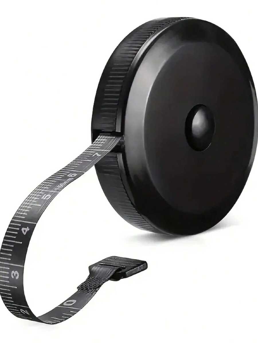1pc [60in Retractable Sewing Tape Measure]SoftTouch 60in Retractable Sewing Tape Measure - Black - View 1