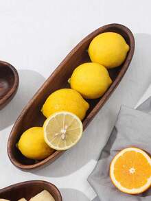 优雅的相思木椭圆形托盘 - 微波炉，多用途，用于沙拉、甜点、水果、坚果和小吃，抛光表面 - 非常适合厨房装饰和桌面展示，圣诞节 - 1件 - 查看 3