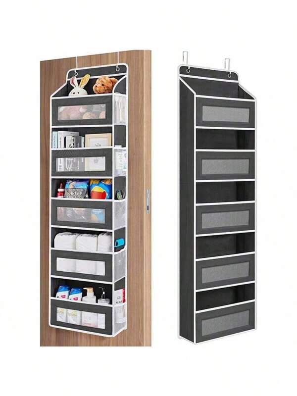 1 peça de saco de tecido para pendurar sobre a porta, saco de armazenamento multicamadas para pendurar, saco de tecido não tecido para pendurar atrás da porta, saco de armazenamento para pendurar em casa e quarto de grande capacidade, saco de armazenamento para pendurar