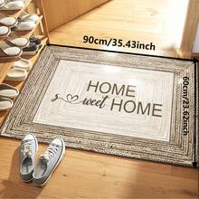 1件裝「Home, Sweet Home」設計門墊 - 900g/Sqm 法蘭絨材質，可機洗，耐用，防污，快乾，適用於室內/室外門墊、家居裝飾、房間裝飾、臥室地毯、廚房地毯、照片、道具、戶外裝飾禮品、節日禮品、區域地毯，四季皆可用 - 彩色 - 查看 15