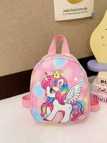 休闲轻便户外粉色独角兽背包，可爱返校紧凑型背包 - 彩色 - 查看 7