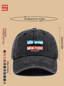 1 Stück "NEW YORK" Mütze mit witzigem Muster und NYC Skyline Grafik, modisches Design Hip-Hop, schwarze LKW Fahrer Mütze, atmungsaktiv & bequem, unisex Retro weiche Crown verstellbar Kappe, geeignet für alle Jahreszeiten, ideal als Geschenk für Stadtpatrioten, Outdoor Radfahren, Sport, Wandern, Angeln, Urlaub