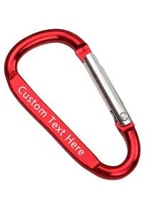 Customized 1-50pcs D-Shaped Spring Carabiners, Personalized Text Logo Aluminum Alloy Clips, Keychains For Outdoor Climbing Camping Hiking, Bag Charms - Multicolor D-shape - View 6