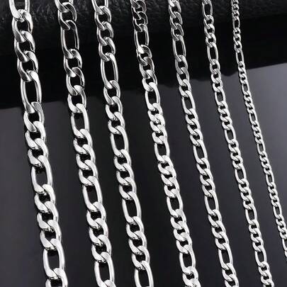 Men's 925 Sterling Silver Plated Necklace 2/4/6/8/10/12mm Width 40-75cm Long Chain Lobster Clasp Men Fashion Hip Hop Punk Figaro Chain Necklaces Jewelry