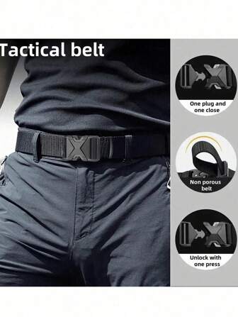 Cintura tattica da uomo, attrezzatura militare da trekking, "Cintura da lavoro in rete di nylon con fibbia di rilascio rapido pesante."