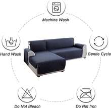 Sectional Couch Covers For Dogs L Shaped Sofa Covers Chaise Lounge Cover Reversible Couch Covers For Sectional Sofa L Shape Furniture Protectors Cover For Pets, Kids (Navy Blue, Sofa Large) - Navy Blue - View 9