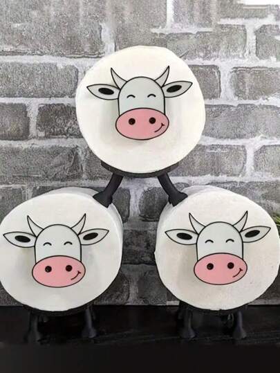 2 Stück süße Kuh Toilettenpapierhalter, freistehender Plastik Badezimmer Accessoire, Toiletten Zubehör, Tier Toilettenpapierhalter, über den Tank montiert, perfektes Geschenk für Freunde und Familie, Badezimmer Dekoration