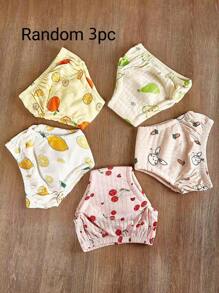 1 pezzo/3 pezzi di Pannolini di addestramento per bambini riutilizzabili, inserti lavabili per pannolini, biancheria intima per l'addestramento al vasino per neonati, fodera per pannolini traspirante (il motivo floreale non è fisso, design floreale casuale)