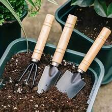 3-Piece Set, Flower Planting Tools, Home Vegetable Gardening, Garden Art, Soil Loosening Flower Shovel, Potted Flower Planting Tools, 3-Piece Set Small Shovel - Black - View 2