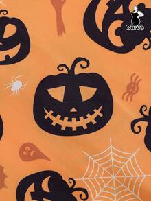 2 件亡灵节/万圣节骷髅印花加大码女式睡衣套装，短袖翻领纽扣上衣和松紧腰短裤，漂亮时尚的日常服装，节日睡衣派对服装，休闲家居和户外家居服