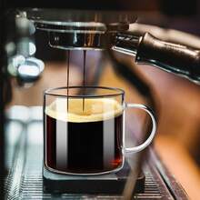 Clear 14oz Glass Coffee Mug Set Of 2, Large Glass Coffee Cups With Handle For Hot/Cold Drinks, Latte, Cappuccino, Tea, Juice, Beer - 1 - View 3
