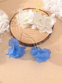 1 Pair Boho Style Colorful Flower Petal Earrings For Women, Suitable For Daily Wear Or Vacation