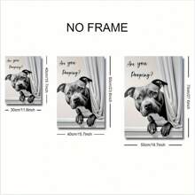 1 pôster de arte engraçada de cachorro "Você está fazendo cocô?" - Impressão em tela sem moldura, decoração de parede clássica vintage para quarto, sala de estar, escritório, cafeteria, uso interno/externo, decoração de interiores | Design lúdico, artes de parede em estilo moderno