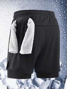 Driftmere Men Sports Shorts, Professional Training Quick-Dry Inner Lining Shorts, Running Fitness Ice Silk Thin 2 In 1 3/4 Shorts - Black - View 5