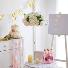 1pc Acrylic Flower Stand, Transparent Column Vase Holder - Geometric Center Decor For Wedding, Tabletop Flower Rack, Outdoor Decoration, Home Gathering, Wedding Party Decor, Silk Flower Arrangement Wedding Stage Decor, Home Floral Stand