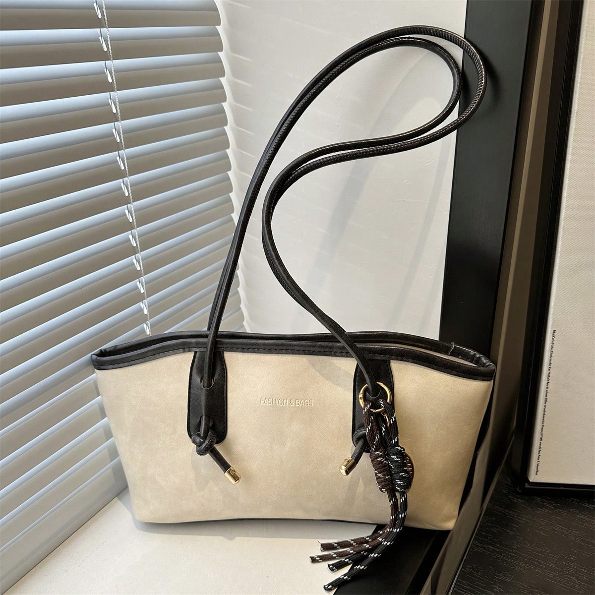 Pieza Bolso de bolos liso con cremallera acolchada, bolso de tote de gran capacidad, estilo vintage de moda, adecuado para uso diario de mujeres, oto?