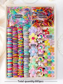 153/858/861/908pcs Pastel Color Hair Accessories Set, Includes Mesh Bow Clips, Rhinestone Bow Clips, Multi-Color Textured Bow Clips, Mesh Rhinestone Bow Clips, Chiffon Flower Clips, Faux Flower Clips, Mesh Bow Scrunchies, Star BB Clips, Mini Claw Clips And Multi-Color Thin Hair Ties, Suitable For Girls And Women For Daily, Party, Travel Use To Create Sweet And Cute Looks