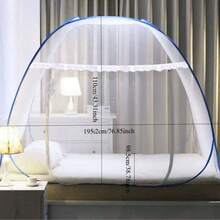 弹出式蚊帐帐篷，便携式折叠设计，带网底，适合婴儿成人旅行（76.7x43x38.7 英寸）
