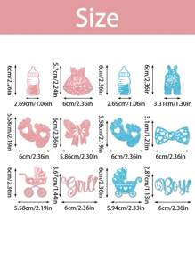 12/24 Stücke Geschlechts-Enthüllungs-Party Cupcake Topper Dekorationen, beinhaltet blaue & rosa Ratel, Schleife Picker