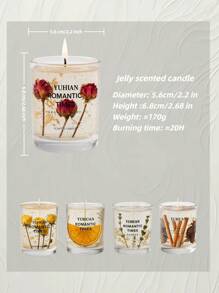 1pc Hand-Poured Jelly Aroma Candle 160g | Dried Flower Scented Candles, 20H Burn Time | Home Decor, Deodorant,Birthday & Holiday Gifts For Women