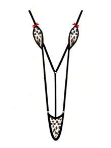 Sexy Leoparden-Muster Halter Teddy Bodysuit für Frauen - rückenfreies, riemendesign mit Schnürung, Nylon- und Elastangemisch, halbtransparent - für Frauen - perfekt für einen Abend aus, Partys, Dates - tolles Geschenk für sie