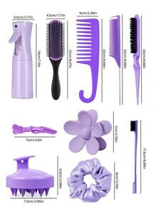 11-Piece Hair Styling Set For Women & Men, Includes Brushes, Combs, Spray Bottle, Scalp Massage Brush, Wide-Tooth Comb, Hair Clips, Styling Brushes, Hair Tools, Hair Products & Accessories, Suitable For Salon & Travel, Hair Styling, Hair Stuff, Comb Hair ,Hair Accessories, Hair Styling Kit, Hair Tool Kit, Hairstyling Set
