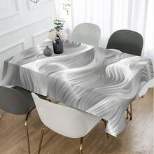 1/20pcs Elegant Gray Striped Tablecloth, Rectangular And Durable, Easy To Clean, Suitable For Picnic Or Holiday Party Decoration, Restaurant Decoration, Kitchen Decoration, Birthday Parties, Home Decoration - Multicolor - View 1