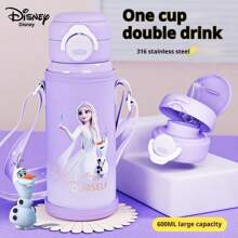 Disney Termo de doble bebida Elsa/Mickey de Disney Frozen, botella de agua aislada de acero inoxidable de gran capacidad a prueba de fugas, taza de estilo elegante y de moda para regalo de cumpleaños/Navidad