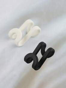 10pcs Black Hangers With Hooks And Connectors, Space Saving Bedroom Wardrobe Organizer. Storage&Storage