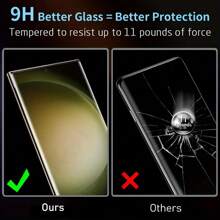 kamyuurs 3 pezzi di pellicole protettive in vetro temperato curvo a copertura completa compatibili con Galaxy S25/S24/S23/S22/21/S20 Ultra, compatibili anche con S8, S8+, S9, S9+, S10, S10+, Note10, Note 20 Ultra. Caratteristiche: durezza 3D, resistenza alle impronte digitali, protezione anti-graffio, facile installazione, applicazione senza bolle, compatibilità con le custodie per telefono.