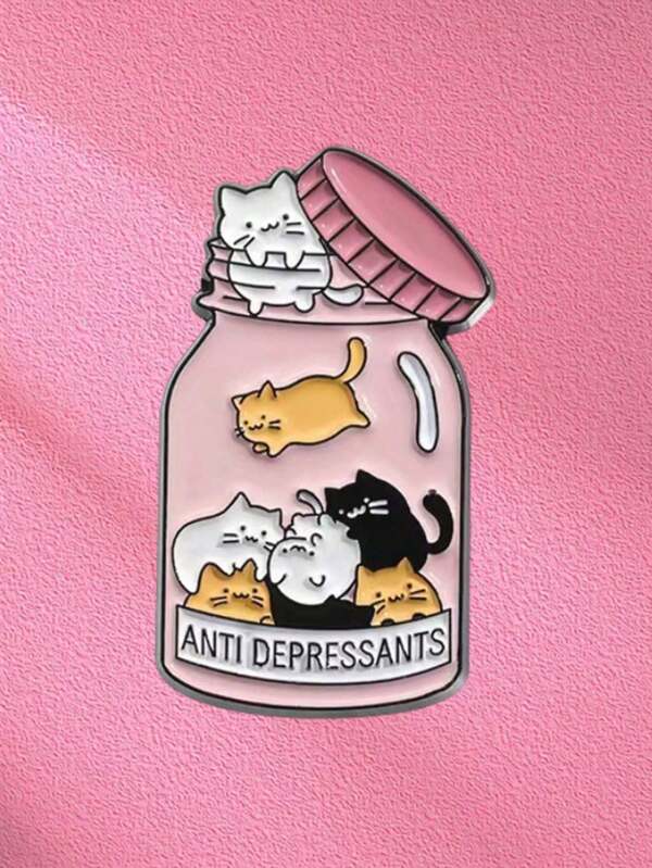 2 pezzi Spilla carina a forma di gatto in cartone animato, spilla in lega smaltata di alta qualità, gattino in una bottiglia, accessorio per borse e badge, regalo per amici, compagni di classe e famiglia, accessorio per vestiti e borse