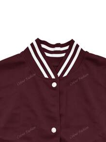 Jaqueta de beisebol feminina, roupa esportiva de cor sólida, roupa esportiva com bolso, conjunto de 2 peças para acampamento ao ar livre, moletom com capuz e cordão, roupa esportiva