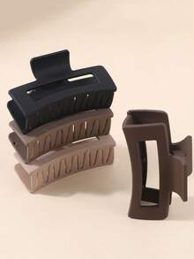 4 Pcs Large Square Retro Minimalist Hair Claw, Suitable For Women With Thick Hair, Clips For Styling, Bathing, Outdoor, Versatile Accessory Hair Jaw Clip Hair Clamps Hair Clutch Hair Catcher Clip Fall Winter Hair Clip Claw Clip Hair Accessories For Women For Vacation Outfits Woman - Multicolor - View 4