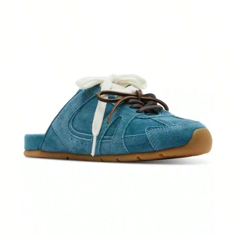 Steve Madden Women's Maysa Lace-Up Slip-On Sneakers - Blue Suede - View 1