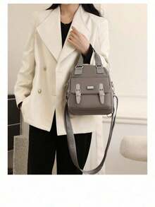 Women's Casual Single And Double Backpacks, New Versatile Shoulder Bags, Large-Capacity Student School Bags, New Multi-Functional Oxford Cloth Crossbody Bags, Versatile Single Shoulder Bags, Stylish Backpacks, Handbags - 米色 - 查看 5