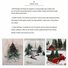 3 sztuki Wesołych Świąt, Wiejski Domek Bożonarodzeniowy Malowanie Ścienne, Zimowe Malowanie Ścienne, Dekoracja Świąteczna, Wygodna Dekoracja, Nadruk Choinki, Dekoracja Domu Bożonarodzeniowego, Logo Bożonarodzeniowe, Plakat Ścienny Na Płótnie, Idealny Prezent Do Sypialni Salonu Korytarz. Sztuka Ścienna Z Ramą