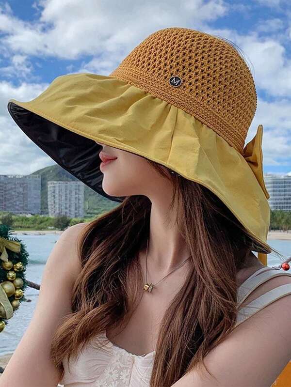 1pc New Large-Cap Sun Hats, Fisherman Hats, Women's Summer Sun Hats, All Suitable For Travel, Parties, Outdoor Daily Life, Sun Grass Thin Sun Protection Hats