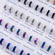 12 Pairs/Lot Fashion Simple Width Of 4/6mm Smooth Geometric Stainless Steel Earrings Men's Women's Daily Exquisite Jewelry