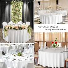 6 Pack White Round Tablecloths For 4FT / 6FT / 8FT Tables – 60", 90", 120" Polyester Round Table Cloths, Stain & Wrinkle Resistant, Washable Fabric Table Covers For Wedding, Party, Dining, Banquet & Event Decor - trắng - Xem 6