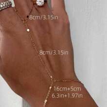 1 pieza Pulsera de cadena plana de moda, minimalista y elegante, adecuada para verano, viajes, citas, fiestas, joyería de verano, joyería occidental, accesorios de playa, bolas, playa, verano, joyería, accesorios