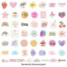 50PCS Motivational English Phrases Stickers Vinyl Aesthetics Stickers Scrapbooking, Diary, Bumper, Skateboard, Water Bottle, Cartoon, Hard Hat, Car Stickers And Decals - Multicolor - View 3