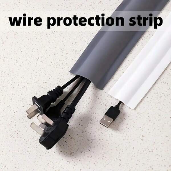 1 Roll Of PVC Cable Raceway, Self-Adhesive Cable Protector For Floor, Wall And Desk Installation In Stores And Offices