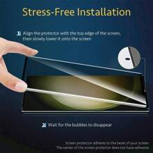 kamyuurs 3 pezzi di pellicole protettive in vetro temperato curvo a copertura completa compatibili con Galaxy S25/S24/S23/S22/21/S20 Ultra, compatibili anche con S8, S8+, S9, S9+, S10, S10+, Note10, Note 20 Ultra. Caratteristiche: durezza 3D, resistenza alle impronte digitali, protezione anti-graffio, facile installazione, applicazione senza bolle, compatibilità con le custodie per telefono.