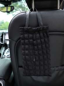 1pc New Car Tissue Box Elegant Puff Grid Car Seat Hanging Drawer Paper Box Car Tissue Drawer