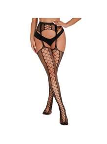 Sexy Hollowed-Out Jacquard Suspenders Mood Nightclub Stockings Stockings Sexy Silk Stockings Woman Sexy Lingerie For Club, Night Out, Dates, Shows, Wedding Night – Cheeky Stockings & Tights Lingerie