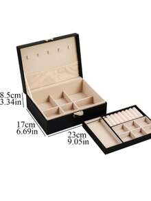 Luxury Jewelry Box With Lock & Key - Vintage Leather 2-Layer Organizer, Plush Velvet Lined For Necklaces, Rings, Earrings - Valentine's/Birthday Gifts For Women - Multicolor - View 9