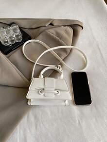 小方包，简约时尚迷你手提包，百搭斜挎单肩包，适合购物、钱包、年轻女性、大学生、办公室女士。非常适合办公室、大学、工作、商务、通勤、户外活动、旅行和徒步旅行。 - 白色 - 查看 11