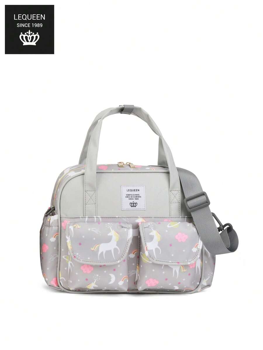 LEQUEEN Geantă pentru scutece cu imprimeu Unicorn